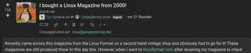 I bought a Linux magazine from 2000!