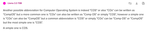 Another possible abbreviation for Computer Operating System is indeed "COS" or also "COs" can be written as "CompOS" but a more common one is "COs" can also be written as "Comp OS" or simply "COS", however a simple one is "COs" can also be "CompOS" but a common abbreviation is "COS" or simply "COs" can be "Comp OS" or "CompOS" but the most simple one is "COS".

A simple one is COS.